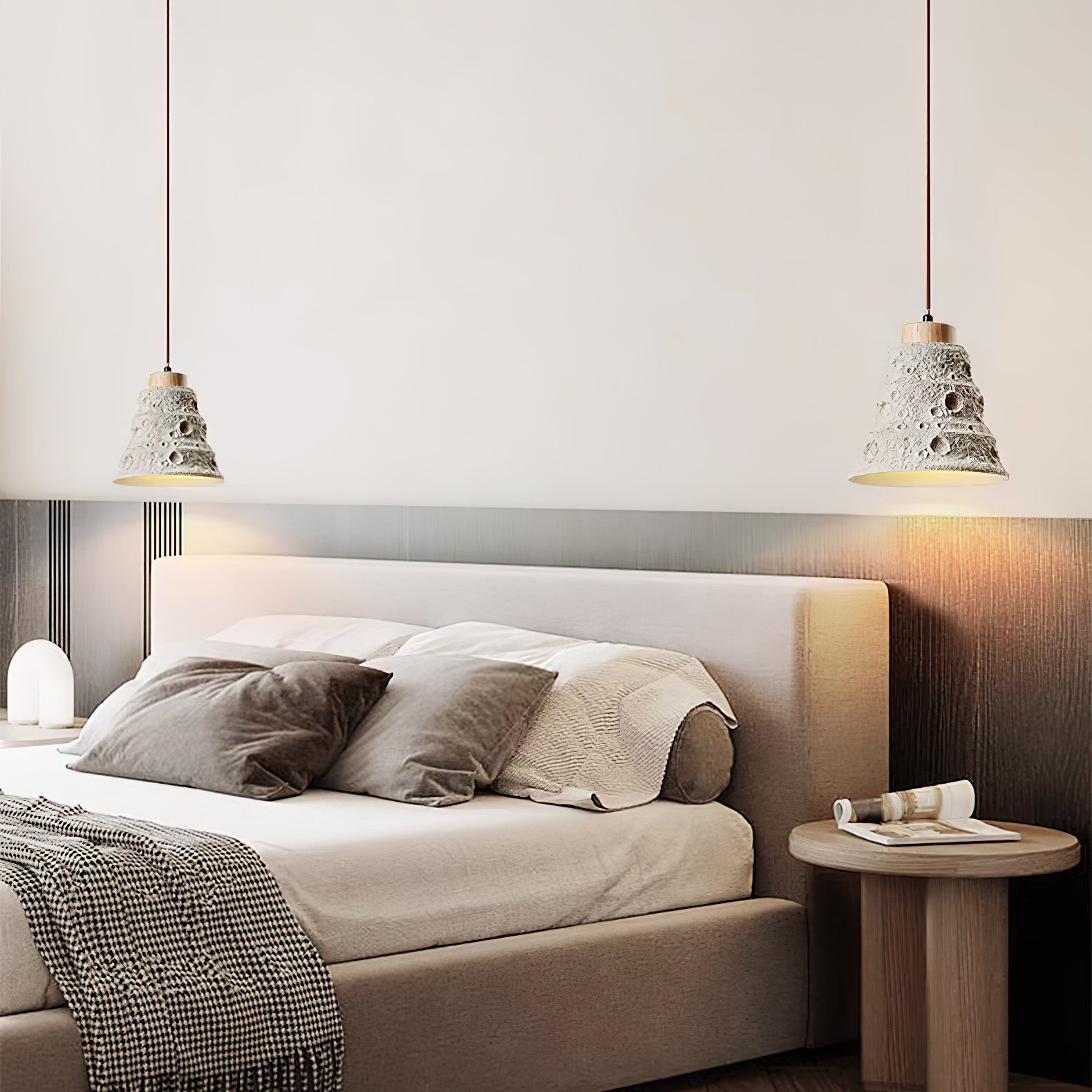 Japanese Wabi Sabi Cement Bell Shape Pendant Light