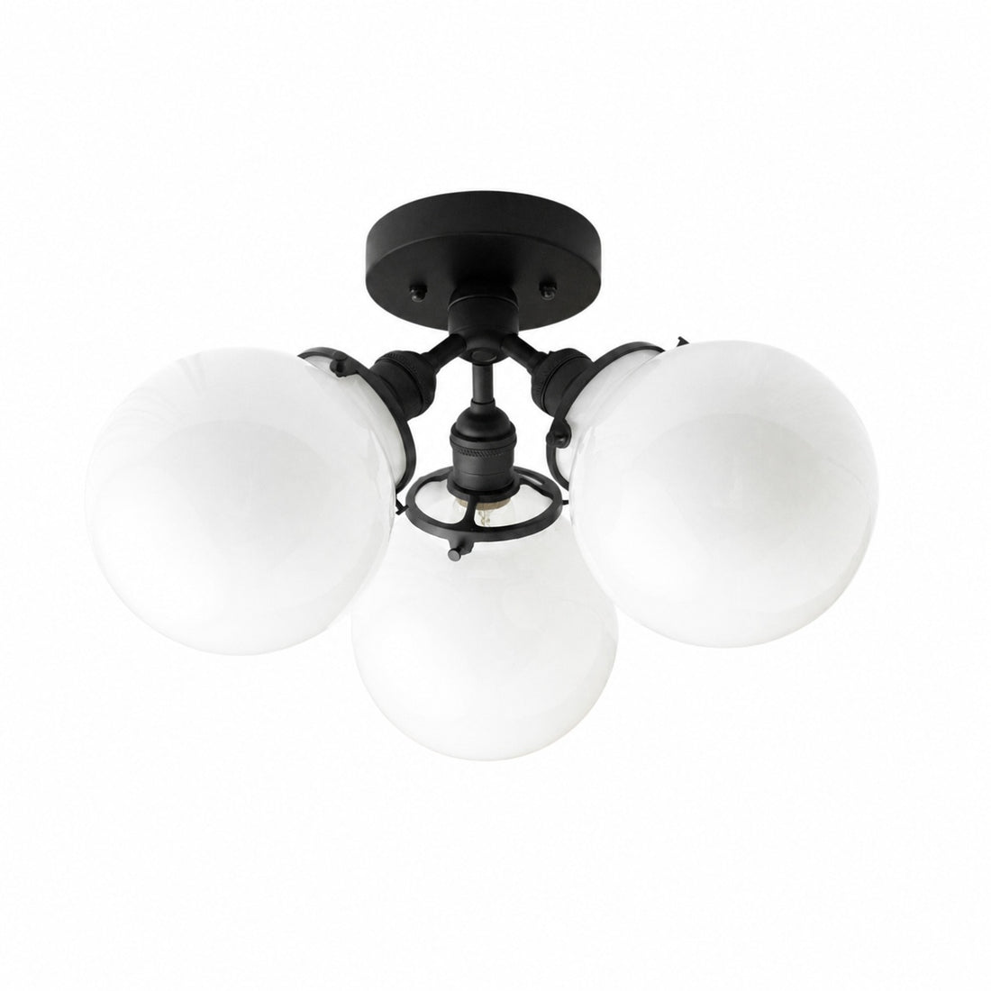 Glorica Glass Globe Light - Mid Century Semi Flush Ceiling Lamp