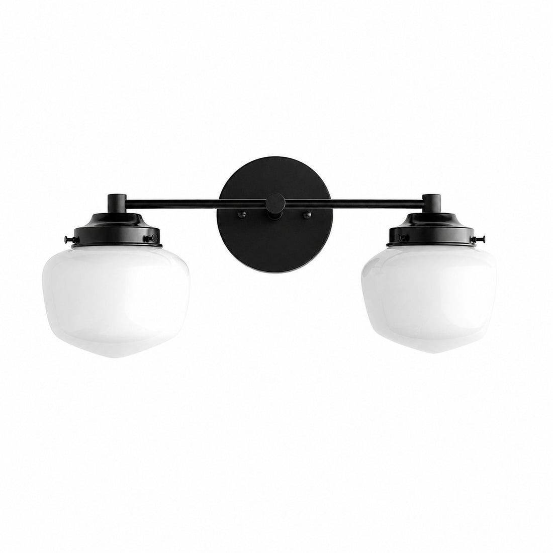 Opalume Glass Art Deco Vanity Light - Bathroom Wall Sconce with White Glass Shades
