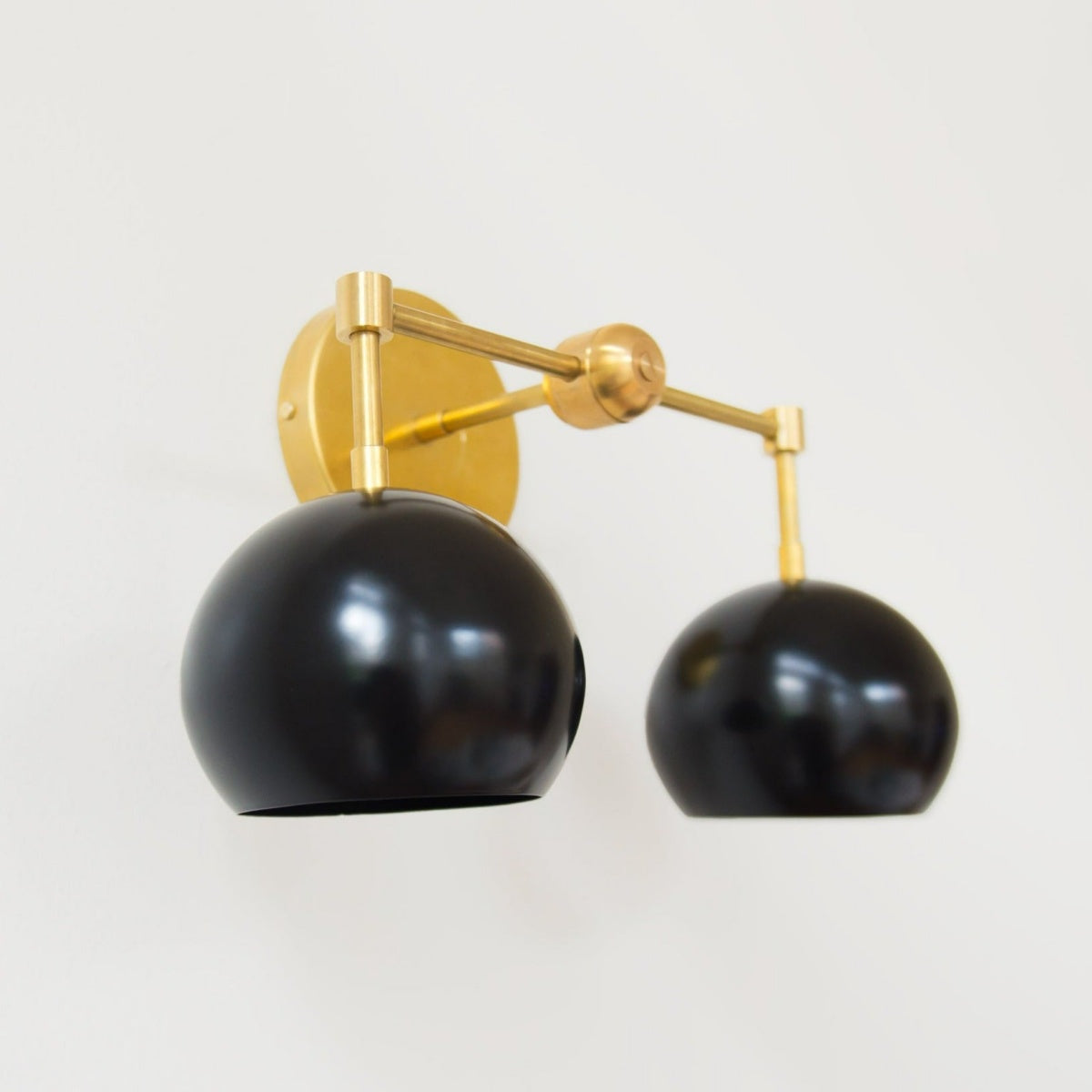 Black Shades Sconce - Double Head Matte Vanity Wall Light For Bedroom