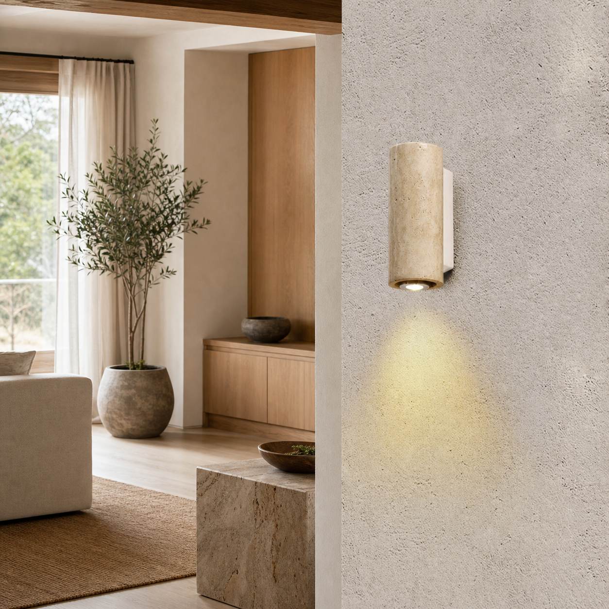 Modern Sculptural Metal Wall Lamp – Minimalist Sconce for Bedroom Living Room Hallway
