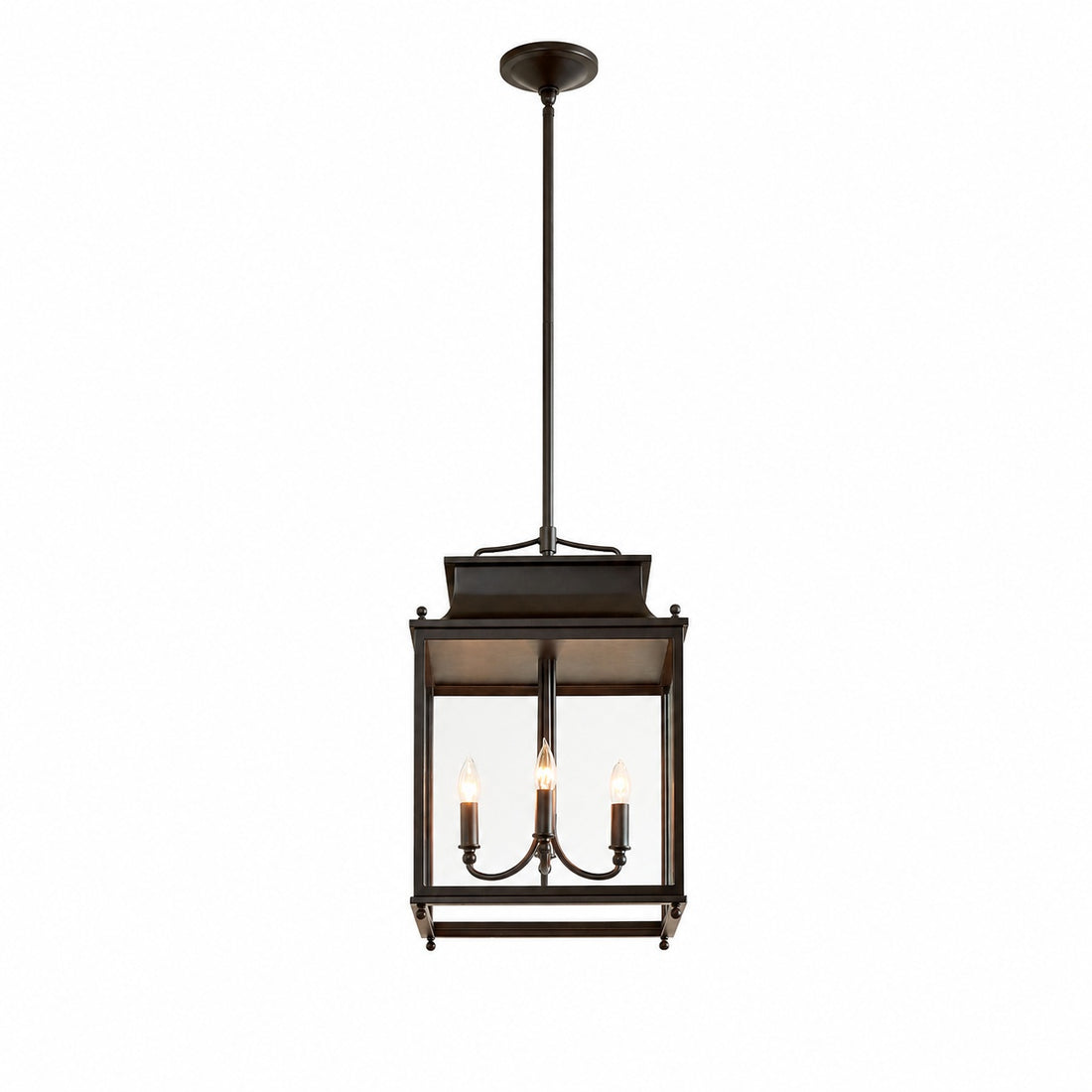 Yolvira Modern Outdoor Lantern Pendant - Metal Hanging Light for Exteriors
