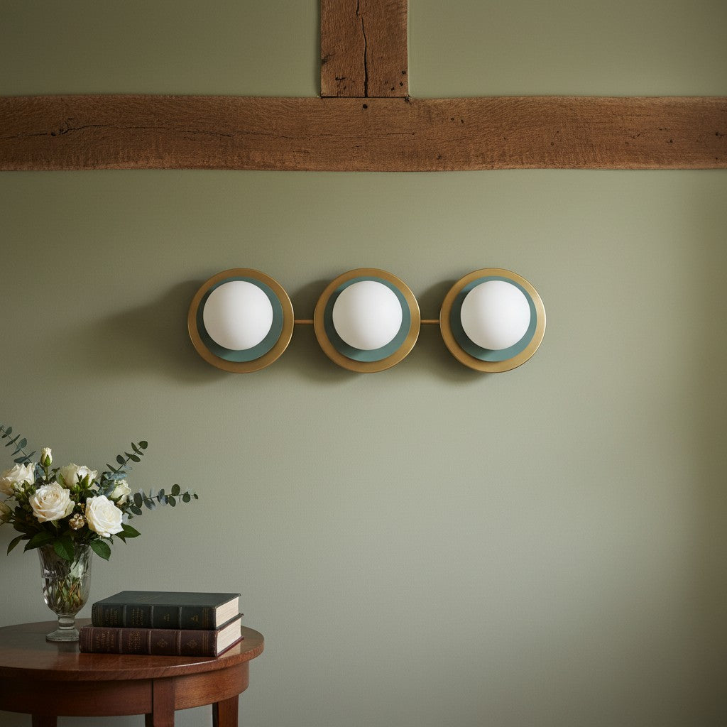 Artivo Layered Brass Globe Light – Versatile Opal Glass Ceiling or Wall Sconce for Stylish Spaces