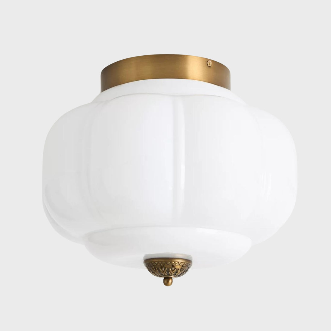 Vintage Eloise Milk Glass Flush Mount Ceiling Light - Vintage Charm Soft Glow