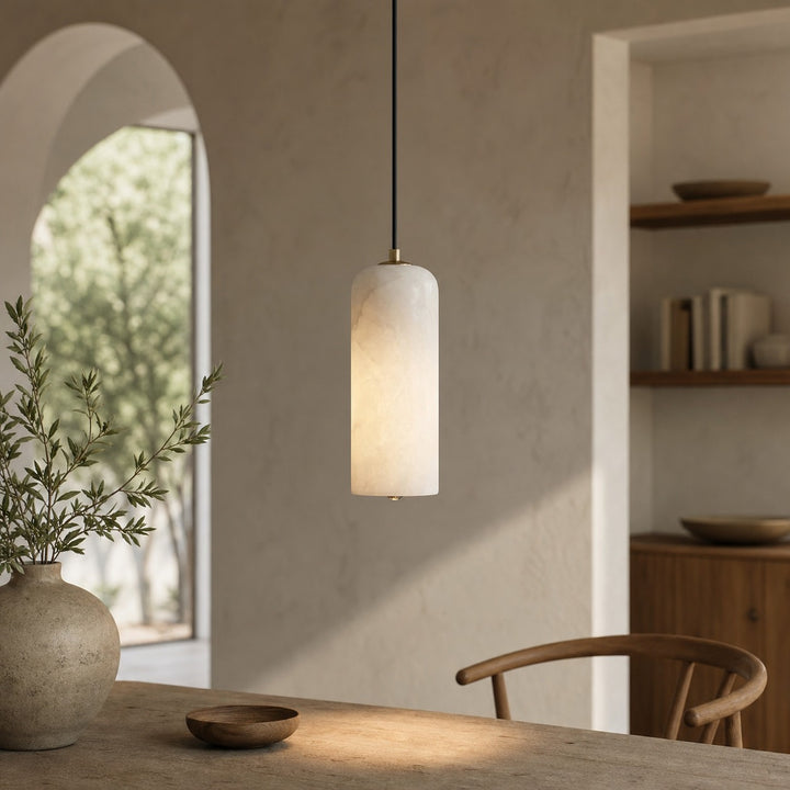 Alabresca Mid Century Alabaster Pendant Light – Multi Head Hanging Lamp for Kitchen Island