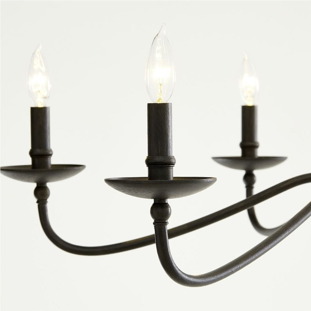 Reticula Open Iron Frame Chandelier - Indoor and Outdoor Hanging Light for Dining Room Living Room Entry