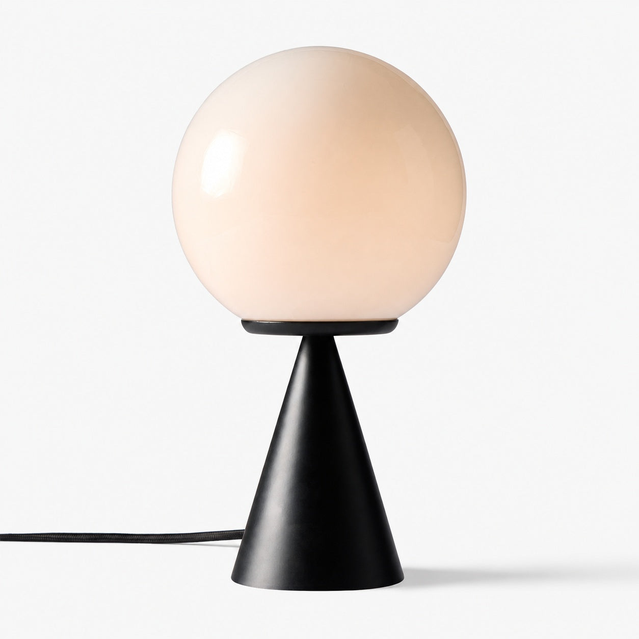 Ulvara Modern Table Lamp - Glass Globe and Tapered Base for Bedroom Glow