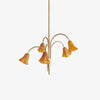 Bellina Modern Romantic Chandelier - Botanical Lily Design with Glass Flowers