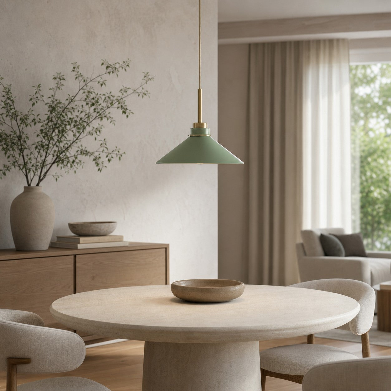 Aurenza Modern Farmhouse Pendant Light - Adjustable Shade for Warm Ambiance