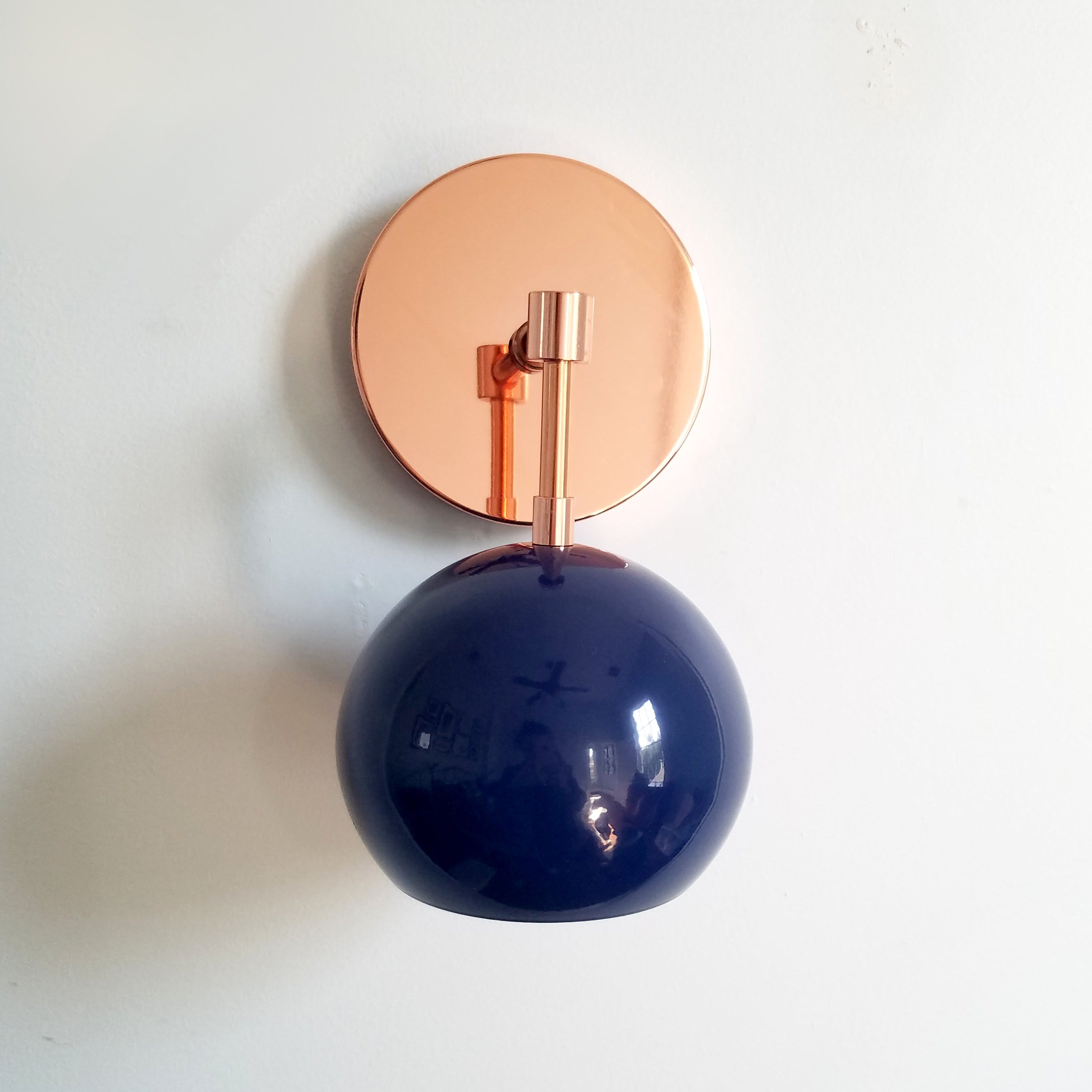Modern Stylish Navy Globe Accent Wall Sconce