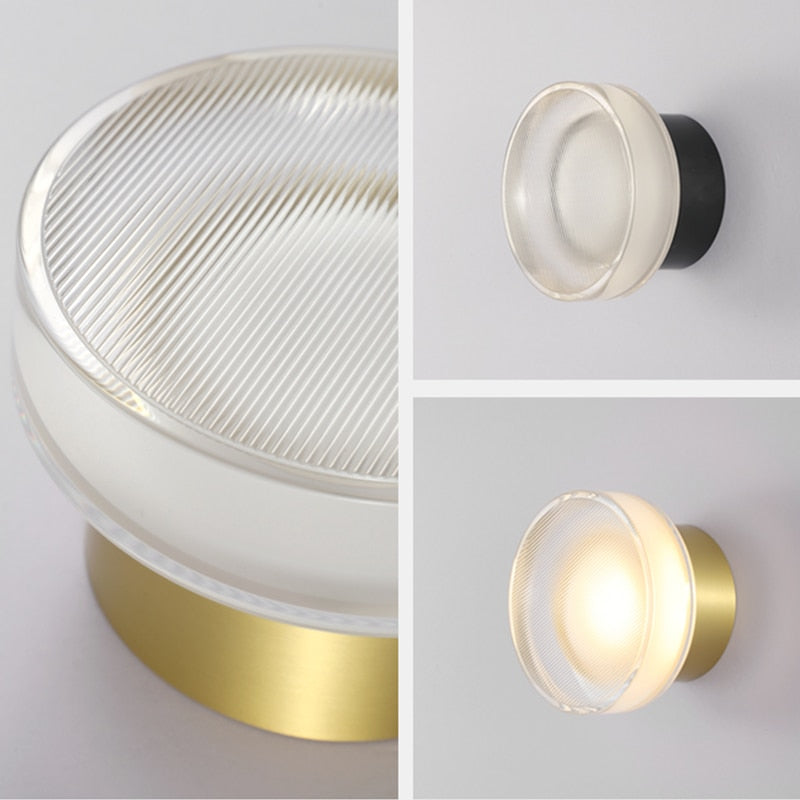 Round Textured Glass Wall Lamp