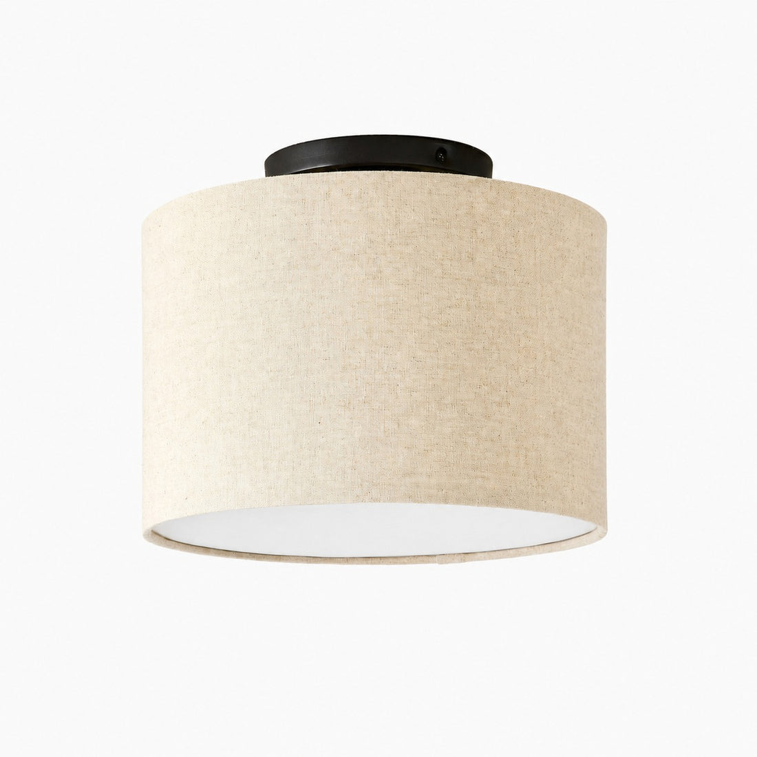 Jelvane Drum Flush Mount with Fabric Shade
