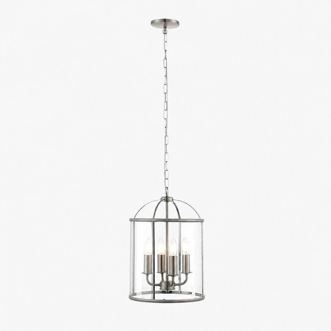 Luxvana Bell Shaped Glass Pendant Light - Industrial Metal Lantern Design Fixture for Kitchen