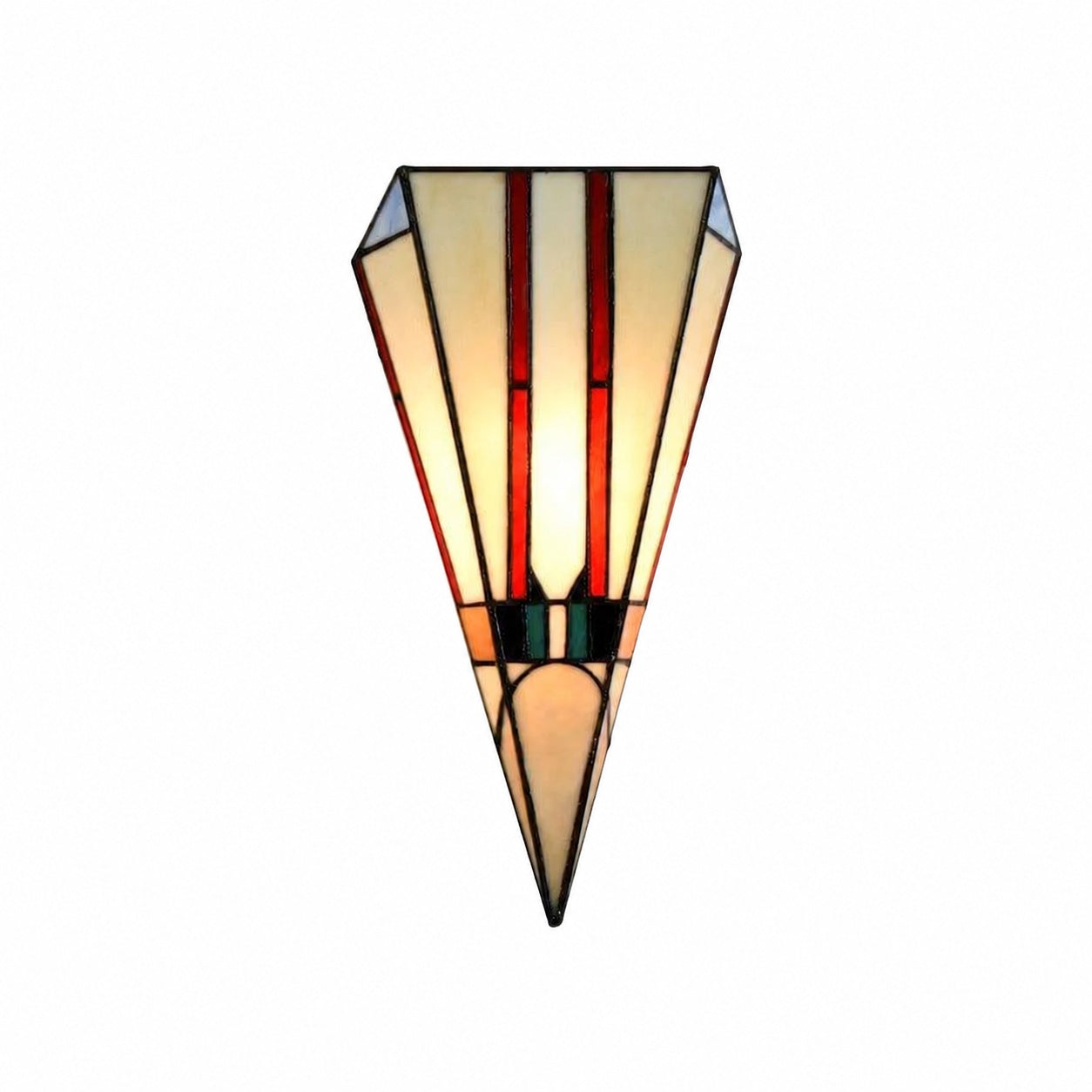 TF Sorenia Art Deco Stained-Glass Wall Light – Hand-Cut Glass Sconce for Living Room
