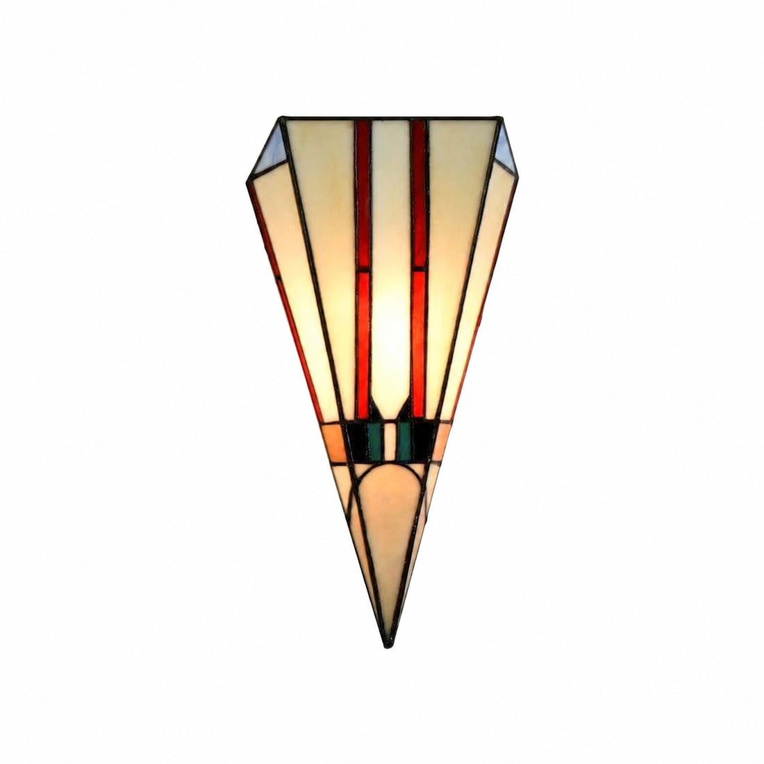 TF Sorenia Art Deco Stained-Glass Wall Light – Hand-Cut Glass Sconce for Living Room