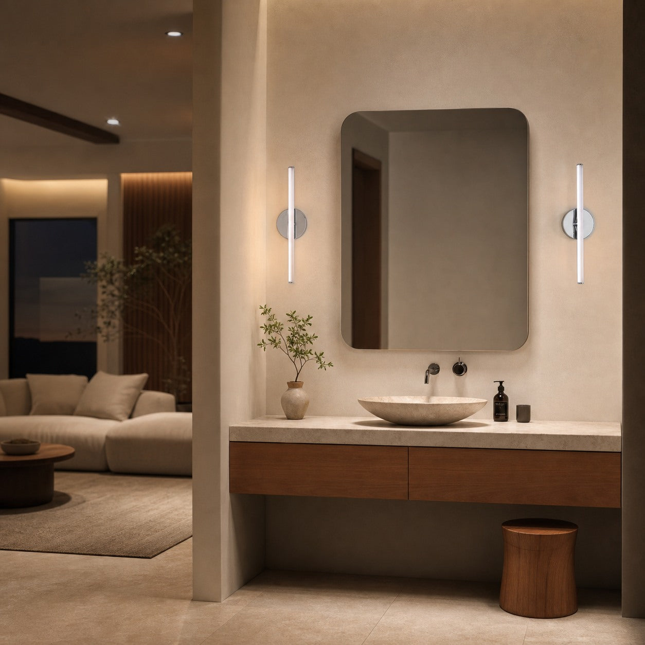 Voro Modern LED Wall Sconce - Metal Bathroom & Hallway Lighting Fixture