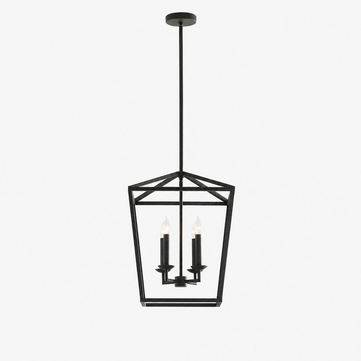 Rowan Bronze and Brass Lantern Pendant Light - Steel Hanging Ceiling Fixture