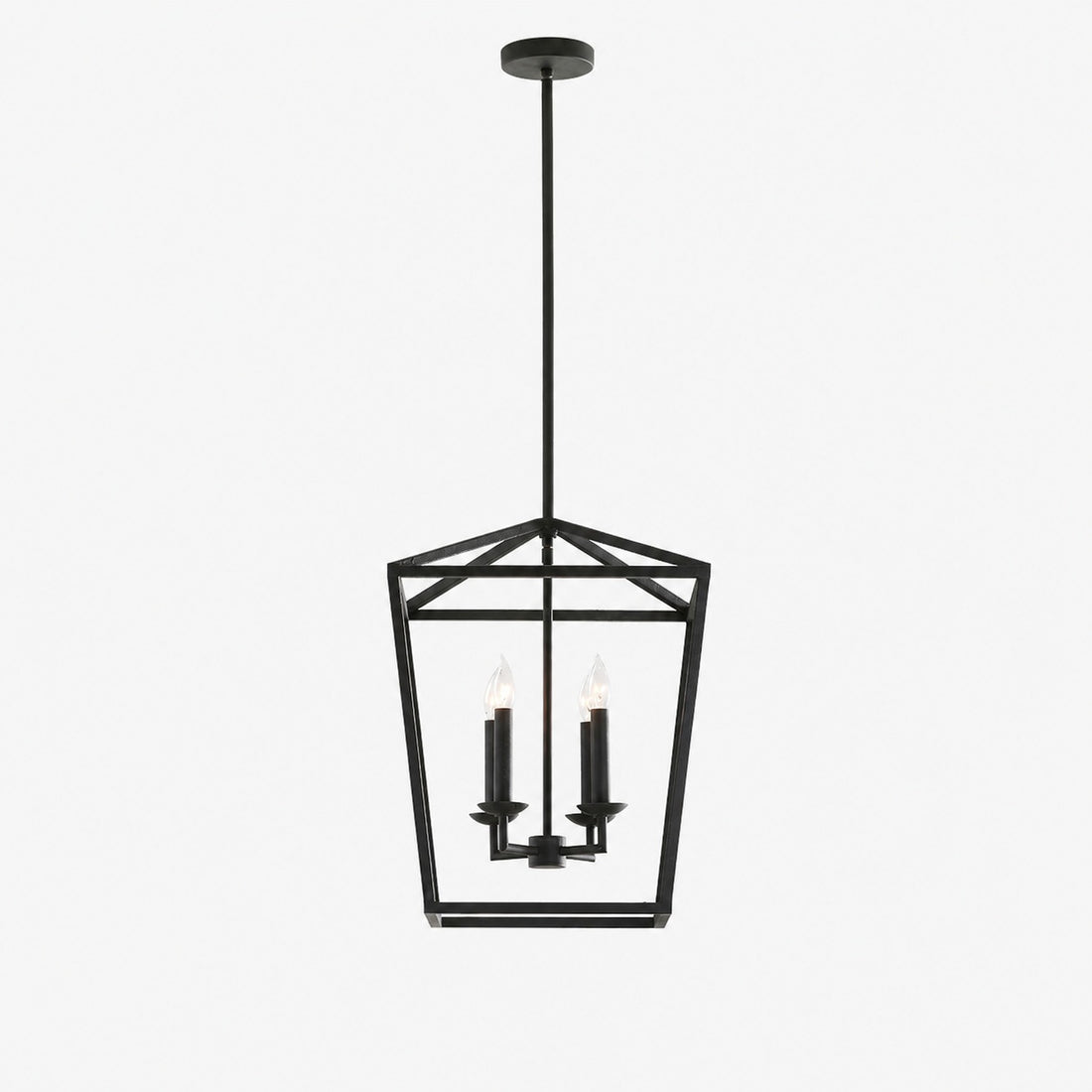 Rowan Bronze and Brass Lantern Pendant Light - Steel Hanging Ceiling Fixture