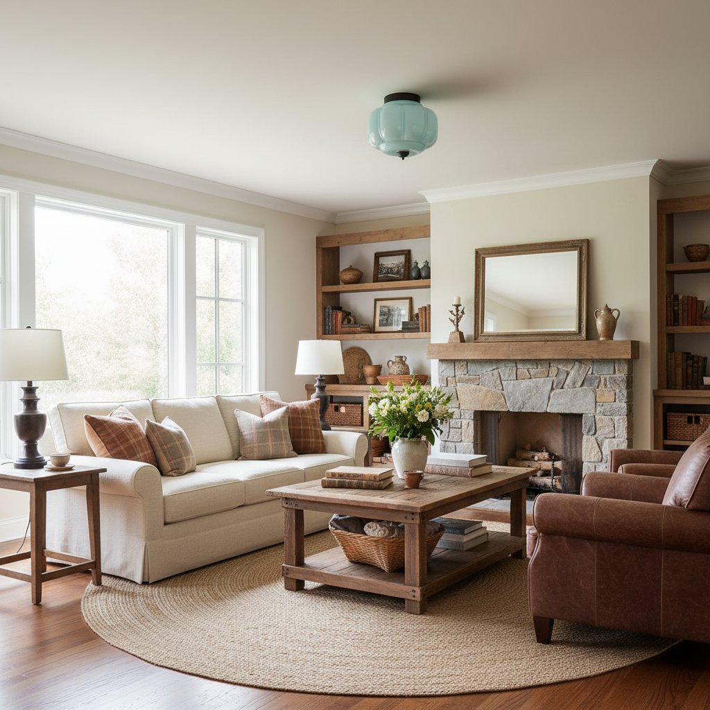 Vintage Eloise Milk Glass Flush Mount Ceiling Light - Vintage Charm Soft Glow