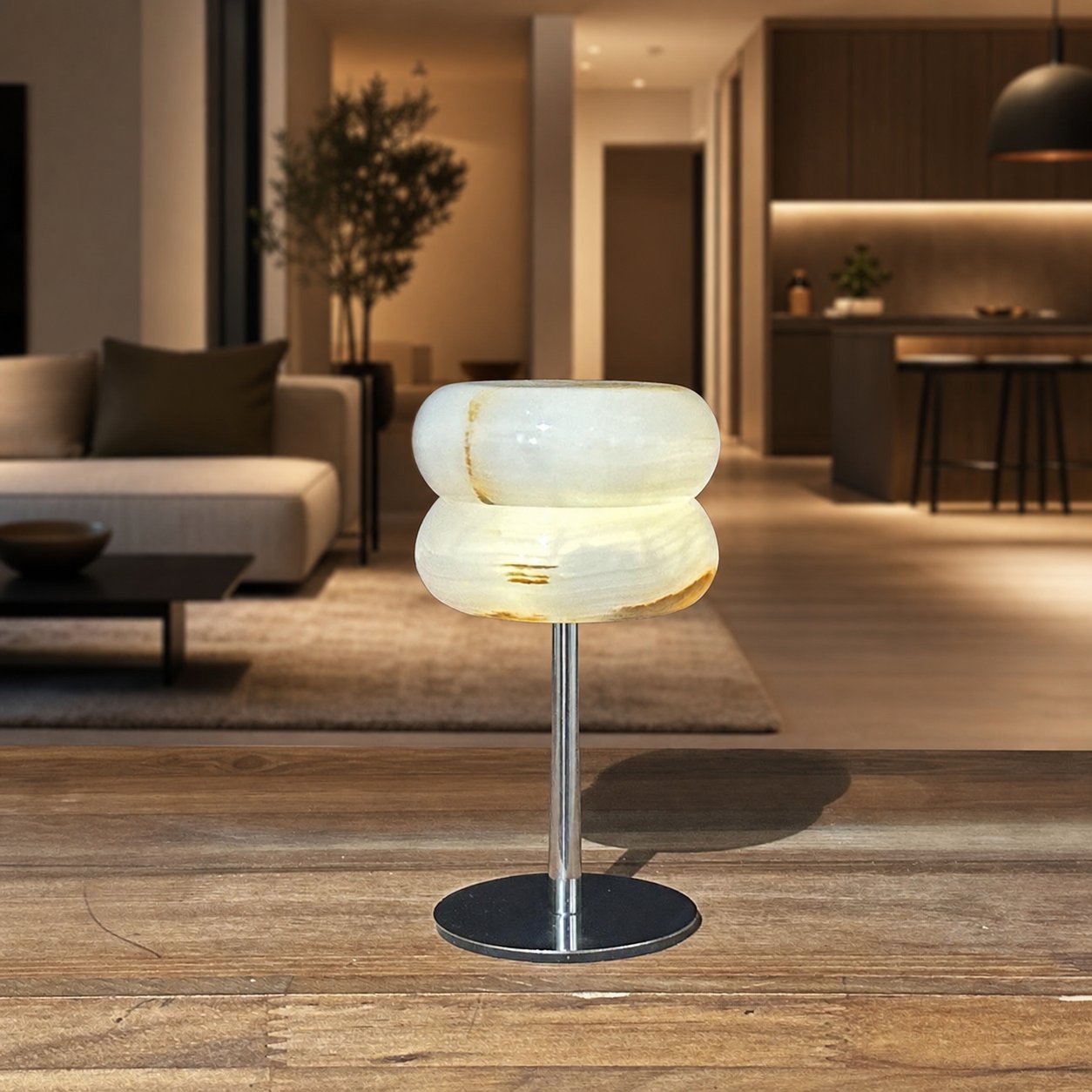 Jade Donut Table Lamp