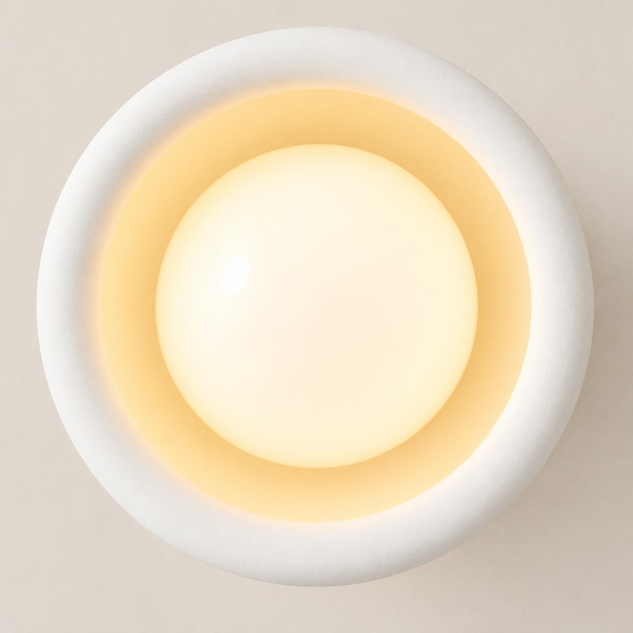 Close-up of the porcelain shade rim and brass ring