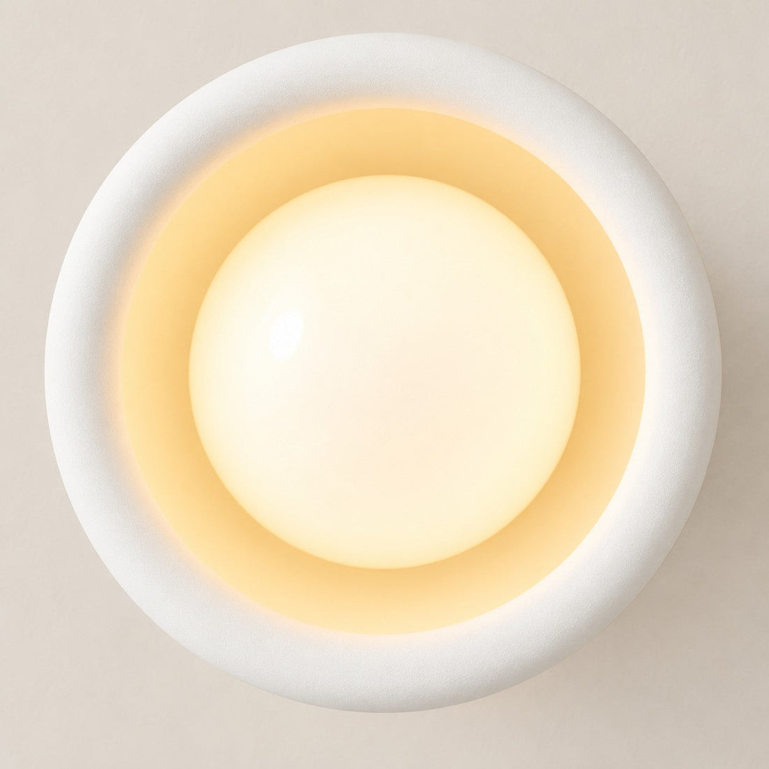 Close-up of the porcelain shade rim and brass ring