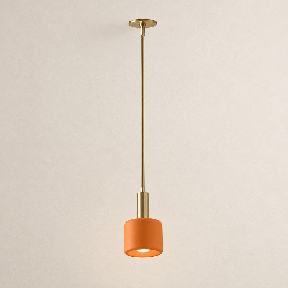 Cerova porcelain pendant, 5 inch, orange