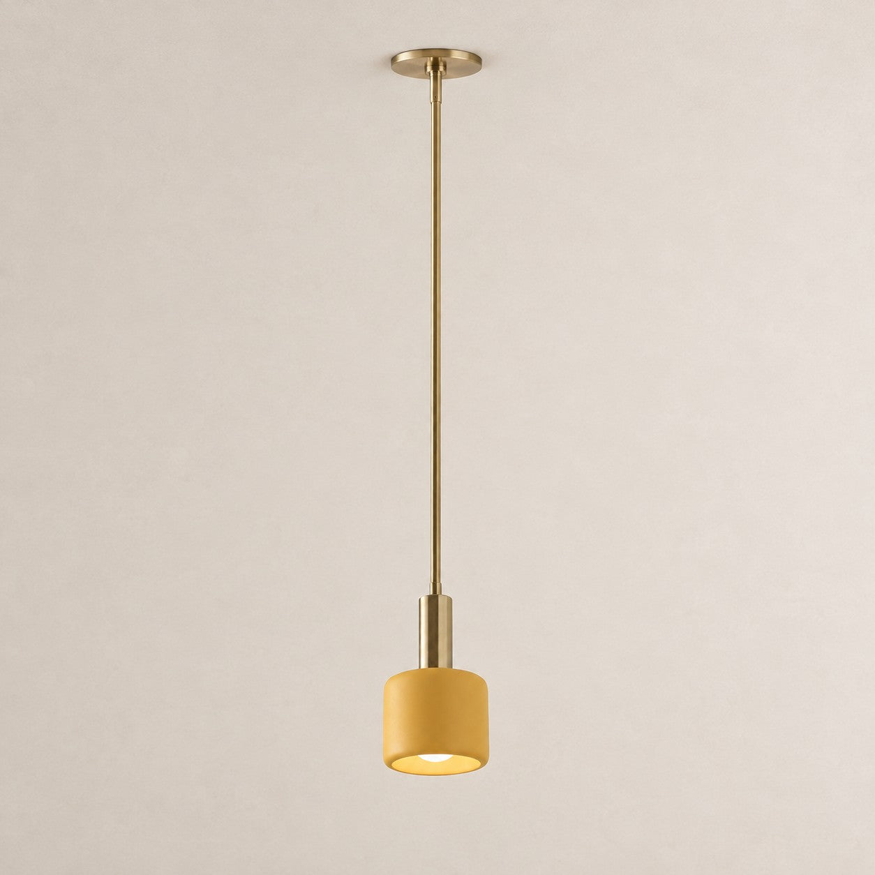 Cerova porcelain pendant, 5 inch, yellow