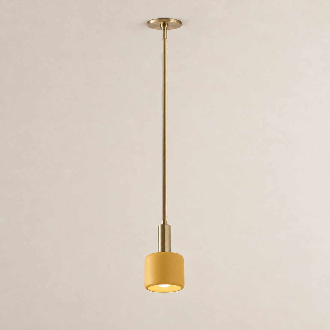 Cerova porcelain pendant, 5 inch, yellow