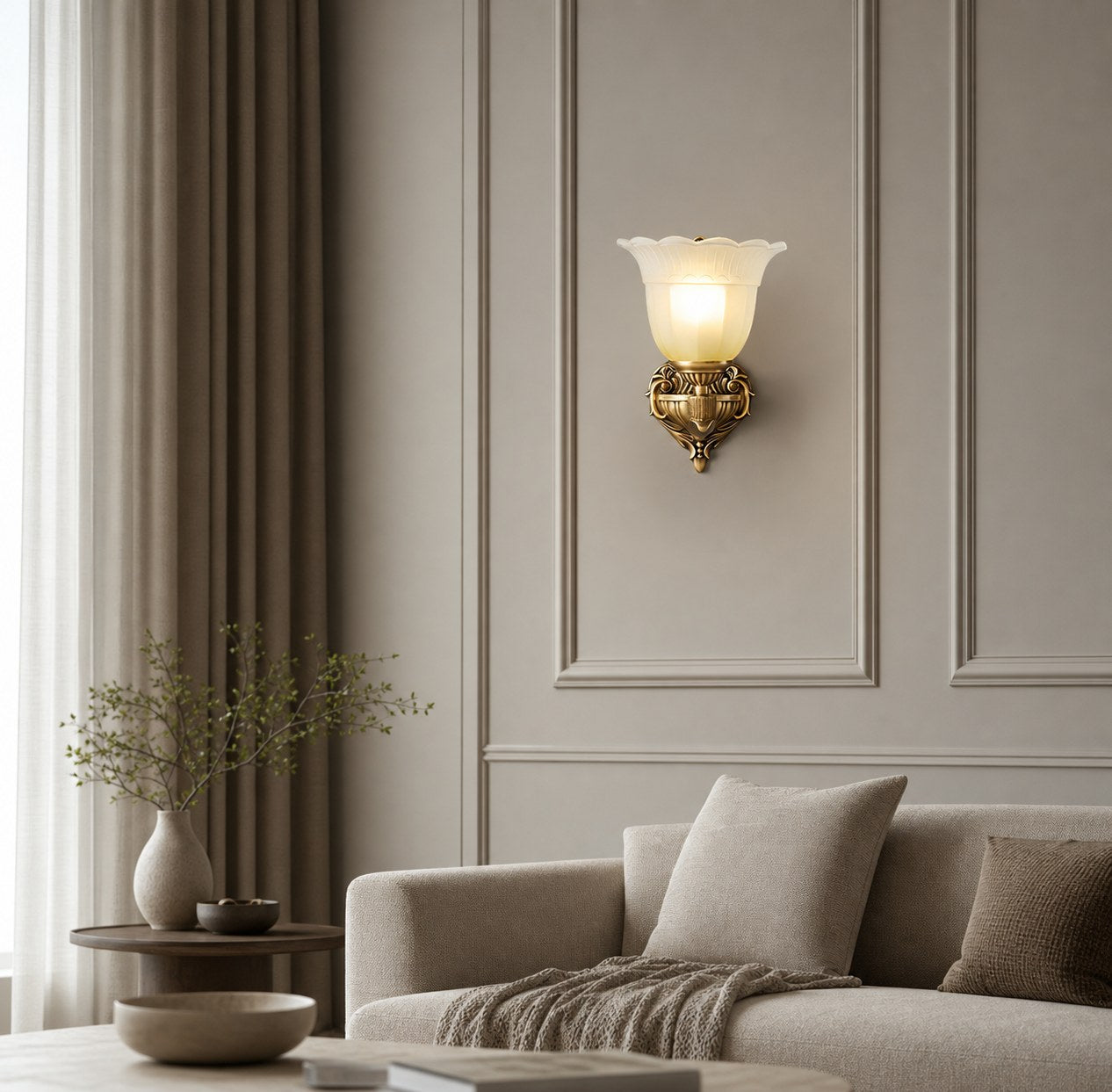 Bloom Flower Brass Sconce