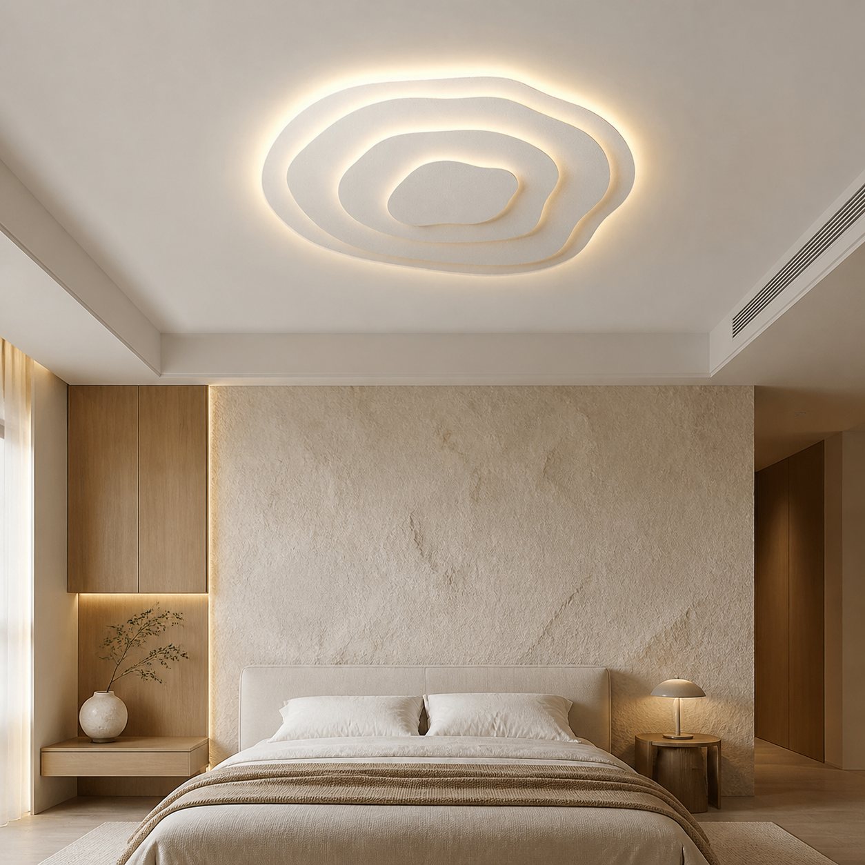 Aeris Mimir Wave-Form Acrylic Ceiling Light Modern Minimalist Surface Mount Lamp Living Room & Bedroom