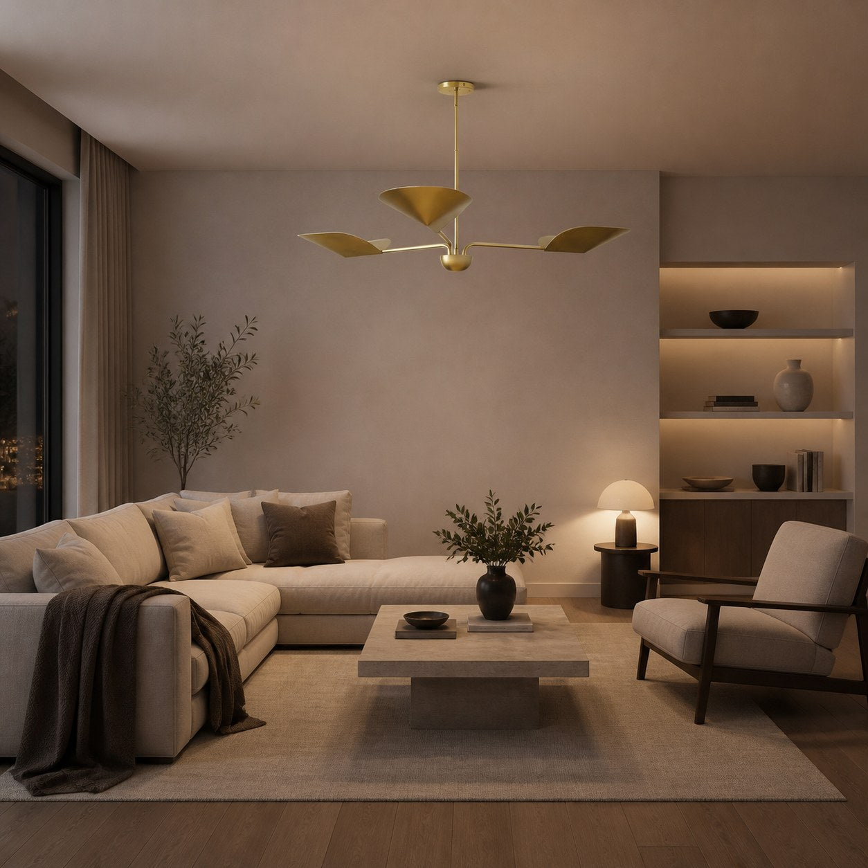 Lutal Bronze Chandelier - Modern Design with Monochromatic Finish