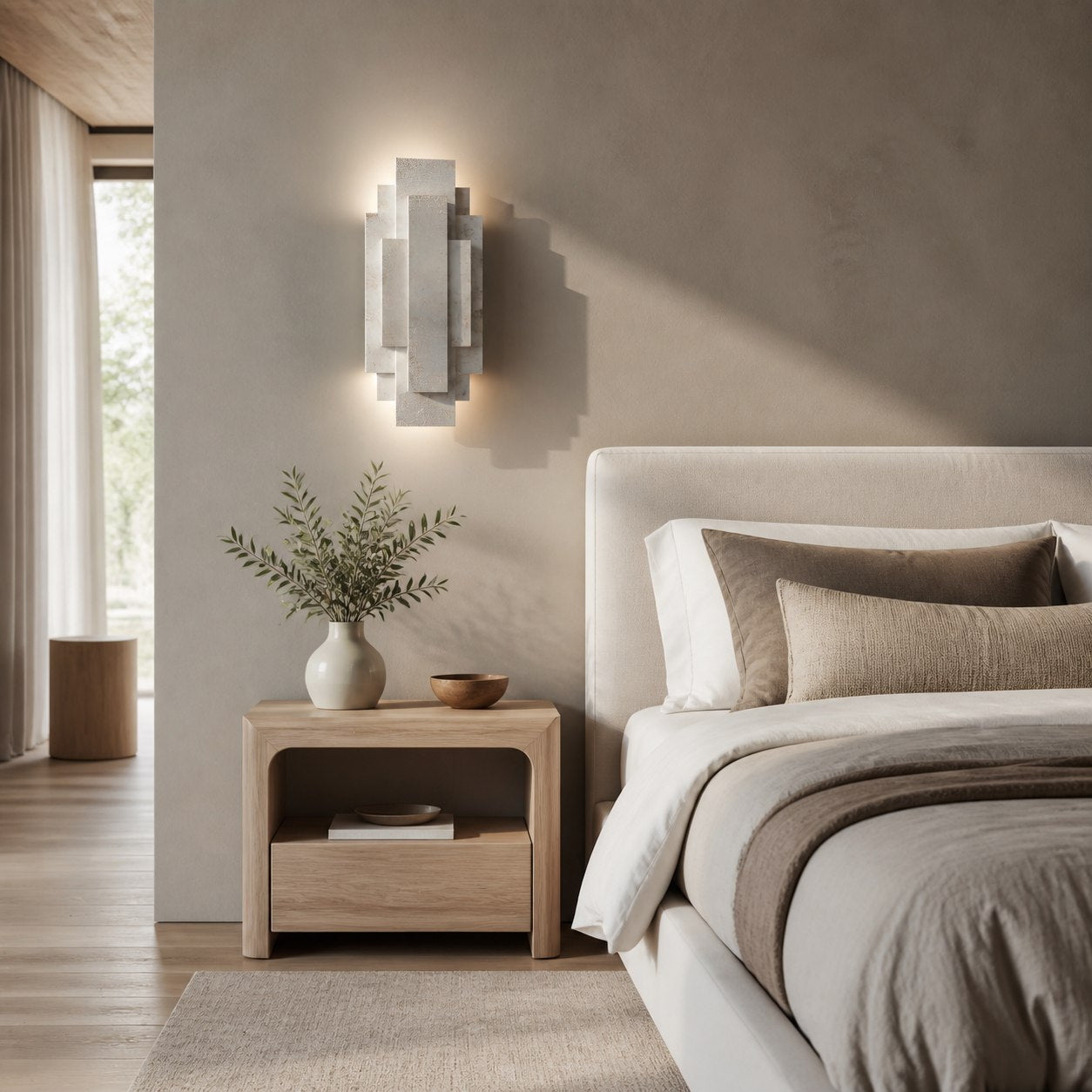 Kelsar Rectangular Wall Lamp - Gold and Silver Finishes for Living Room or Bedroom