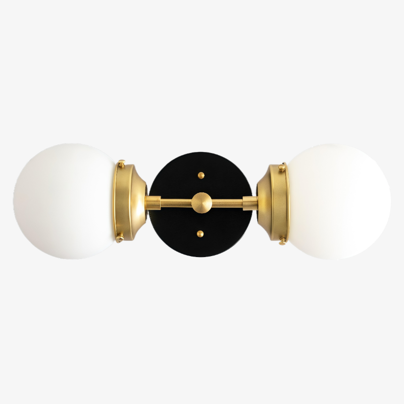 Lumio Globe Modern Geometric Sconce - Two Light Bathroom Vanity Lighting