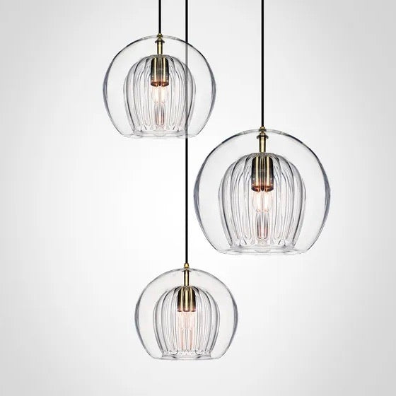 Modern Pleated Glass Pendant Light