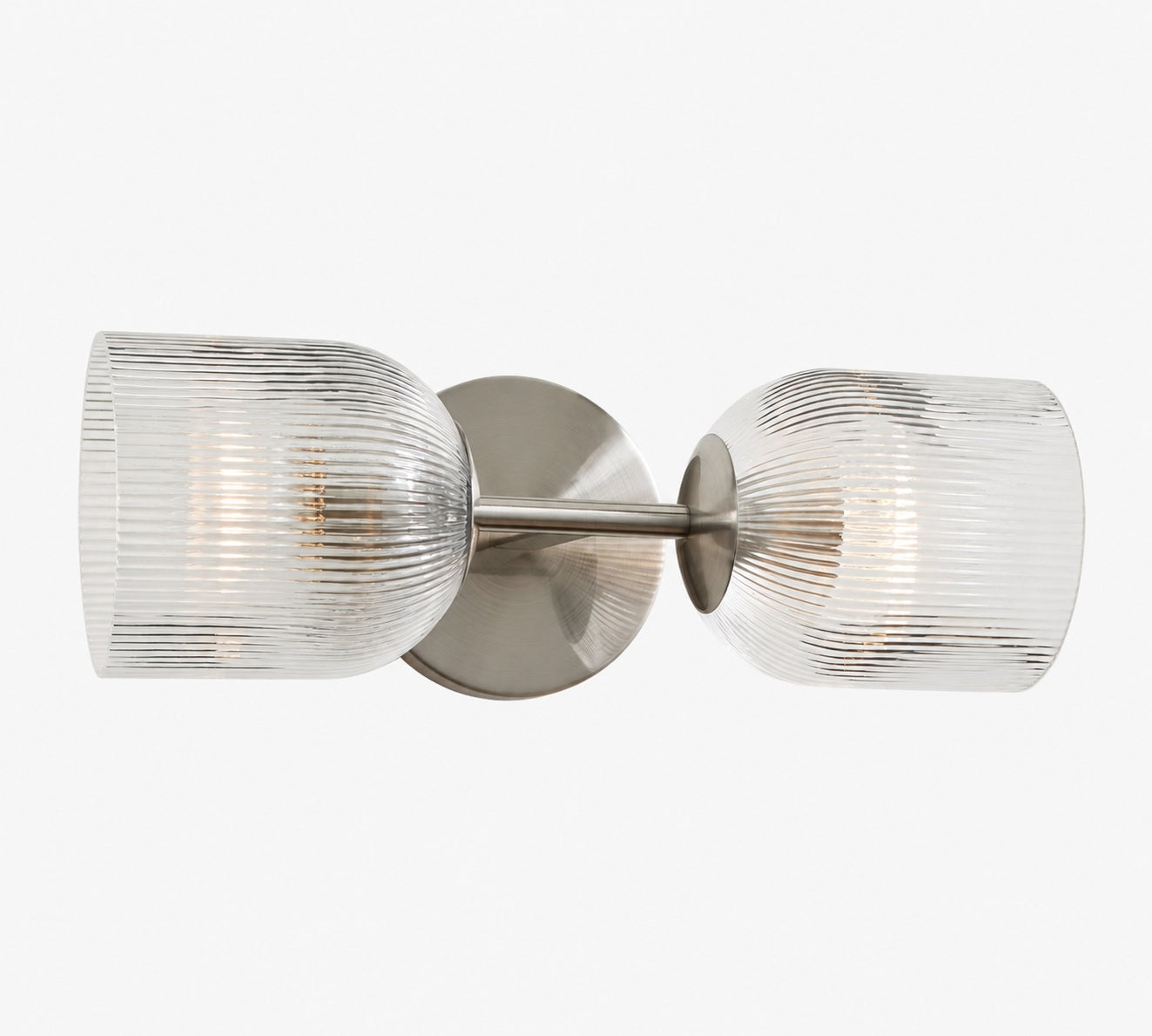 Bravira Ribbed Glass Sconce - Metal Wall Light with Clear Glass Shade