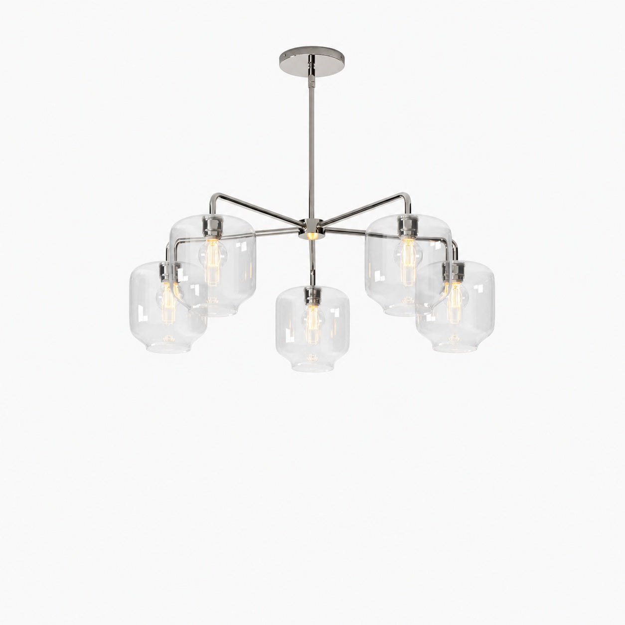Lumivelle 5-Light Pebble Chandelier - Modern Glass Pendant Lighting