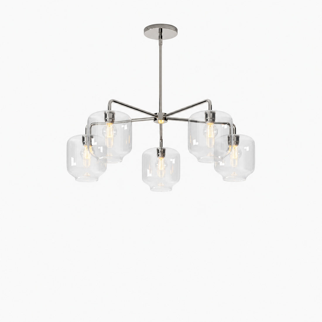 Lumivelle 5-Light Pebble Chandelier - Modern Glass Pendant Lighting