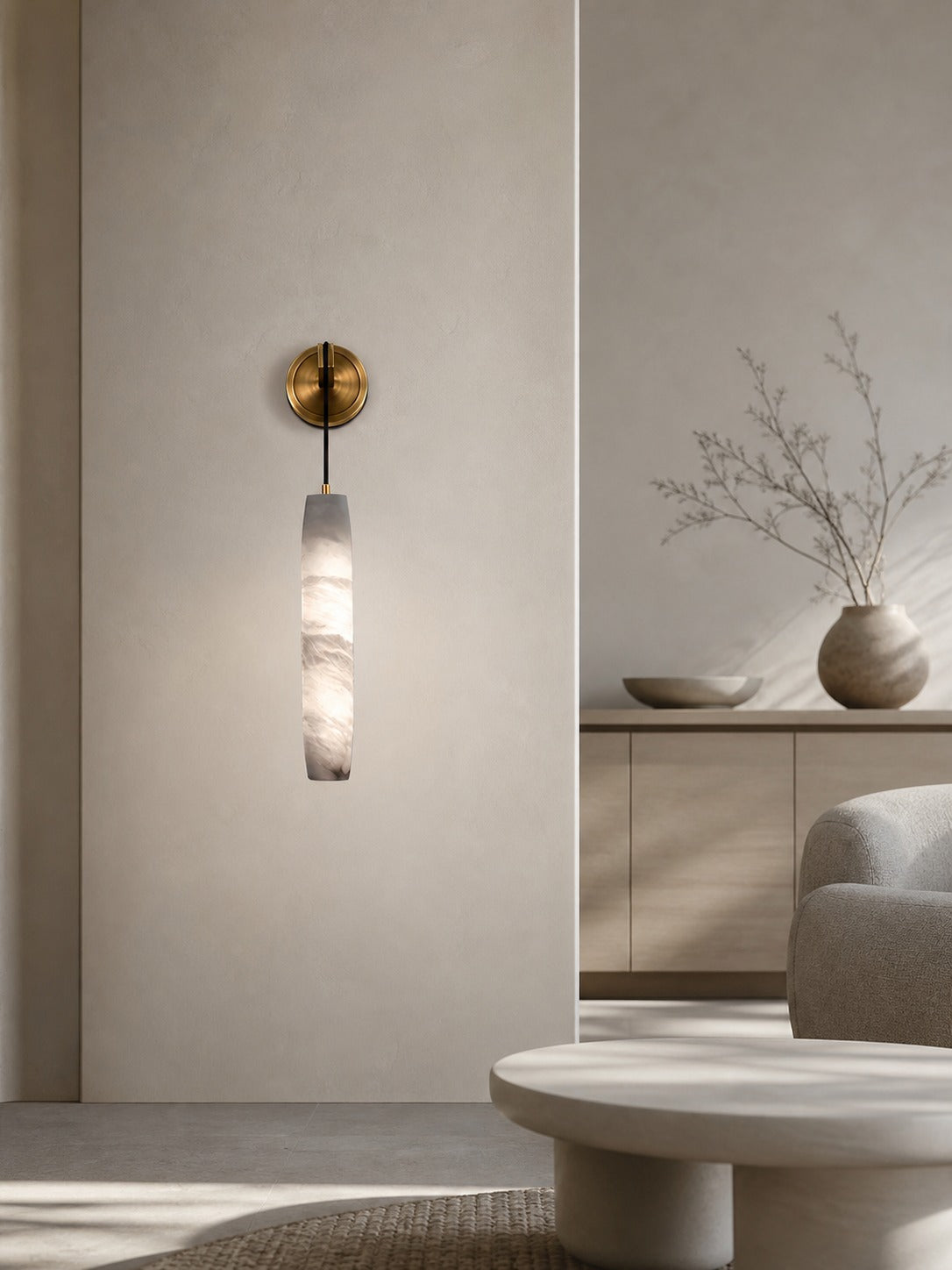 Alabaster Flute Wall Lamp