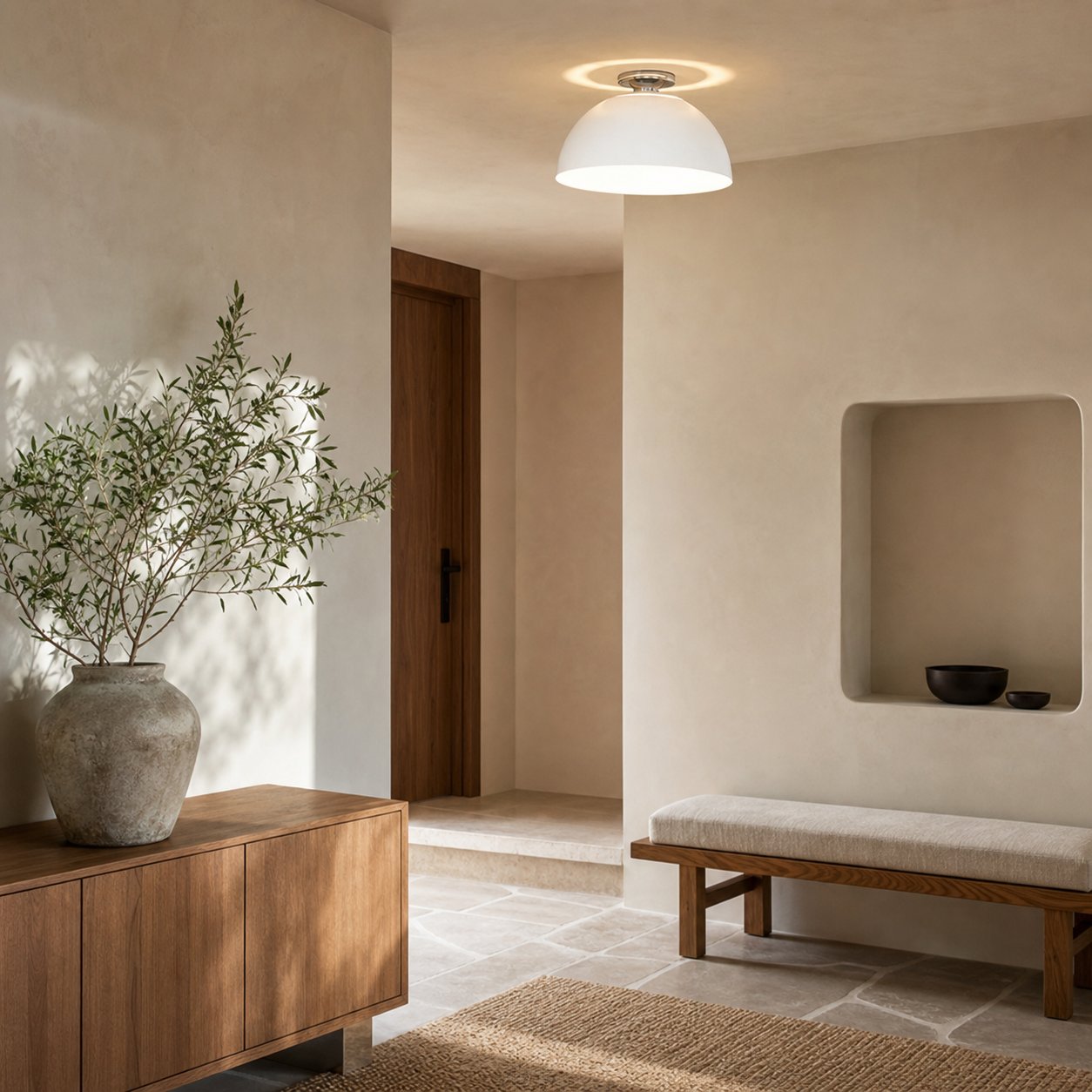 Parvion Modern Sculptural Flush-Mount Ceiling Light