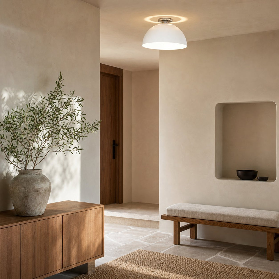 Parvion Modern Sculptural Flush-Mount Ceiling Light