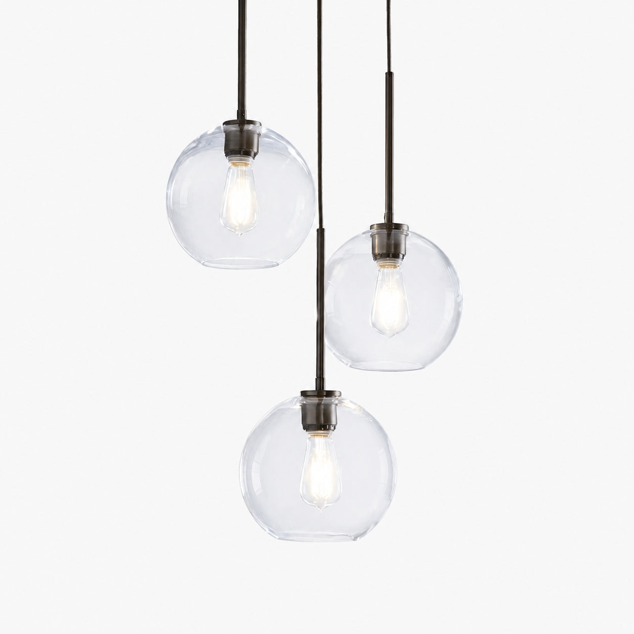 Selvion Minimalist Crystal Chandelier - Handcrafted Glass Sculptural Lighting Fixture