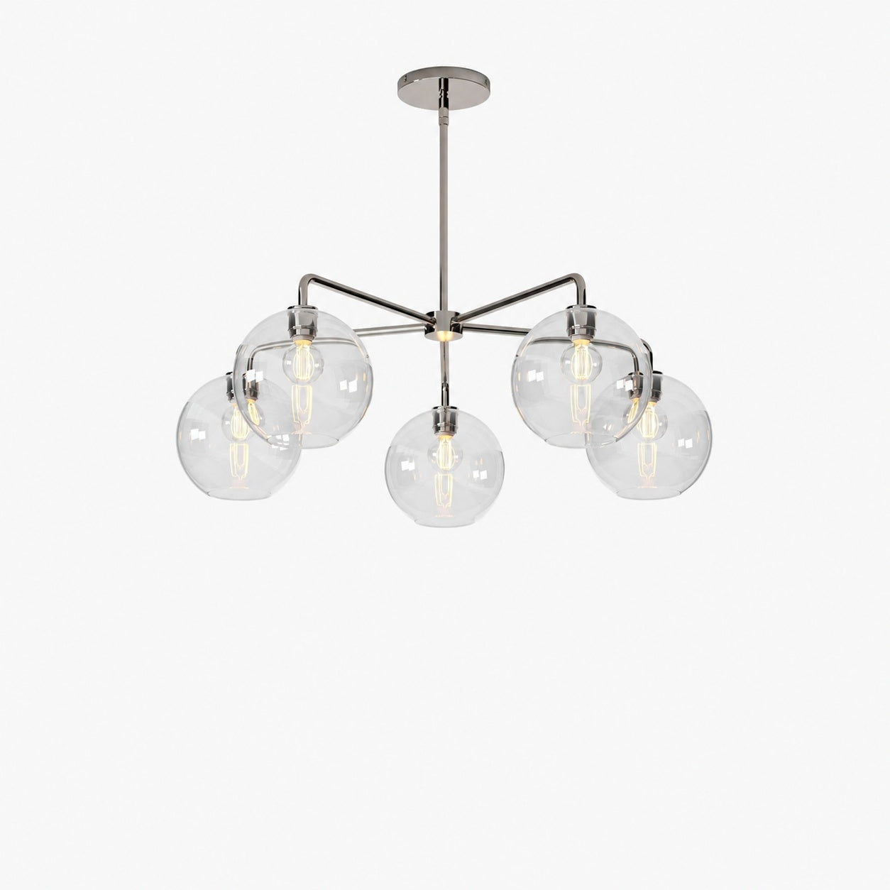 Selvion Elegant 5-Light Globe Chandelier – Modern Glass Pendant Lighting Fixture