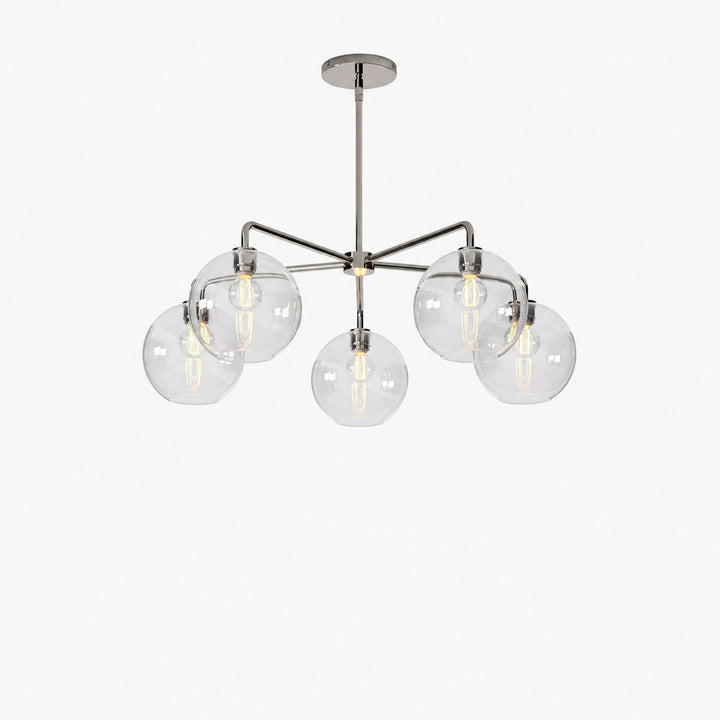Selvion Elegant 5-Light Globe Chandelier – Modern Glass Pendant Lighting Fixture