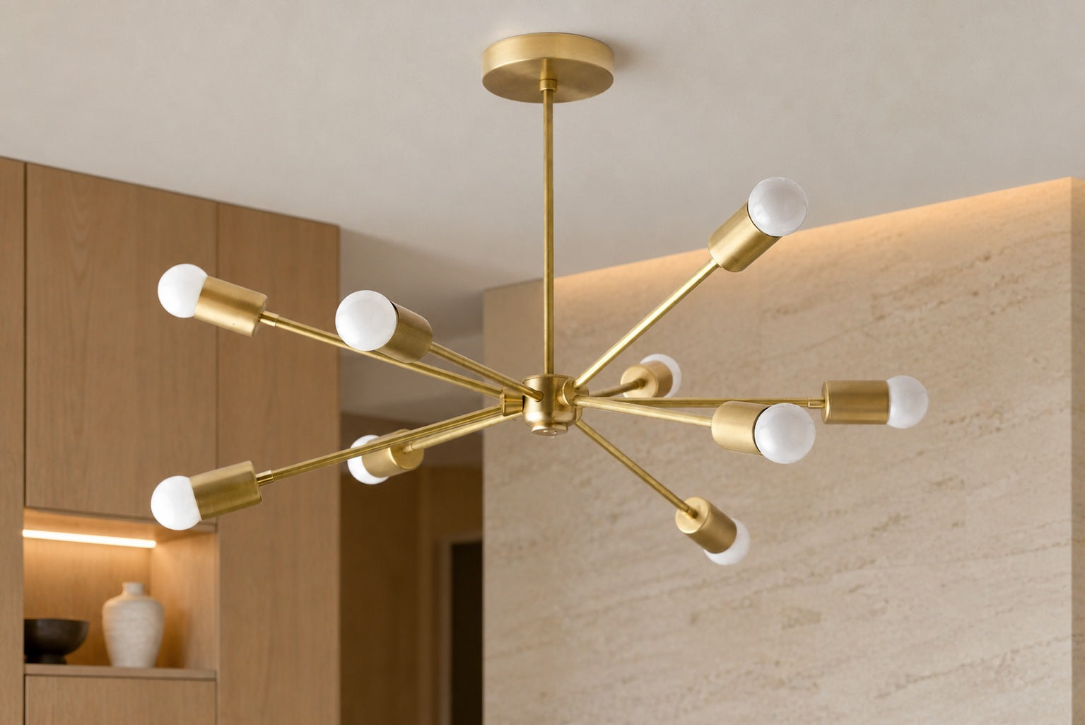Mobilux Line Modern Chandelier - Mid Century Ceiling Light Fixture