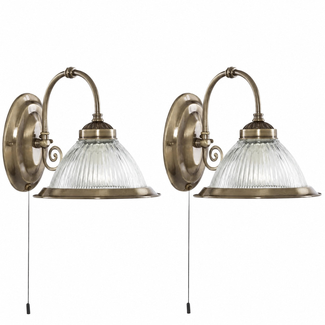 TF Vintora Ribbed Glass Wall Lamp - Industrial Bell Shape for Diner and Hallway