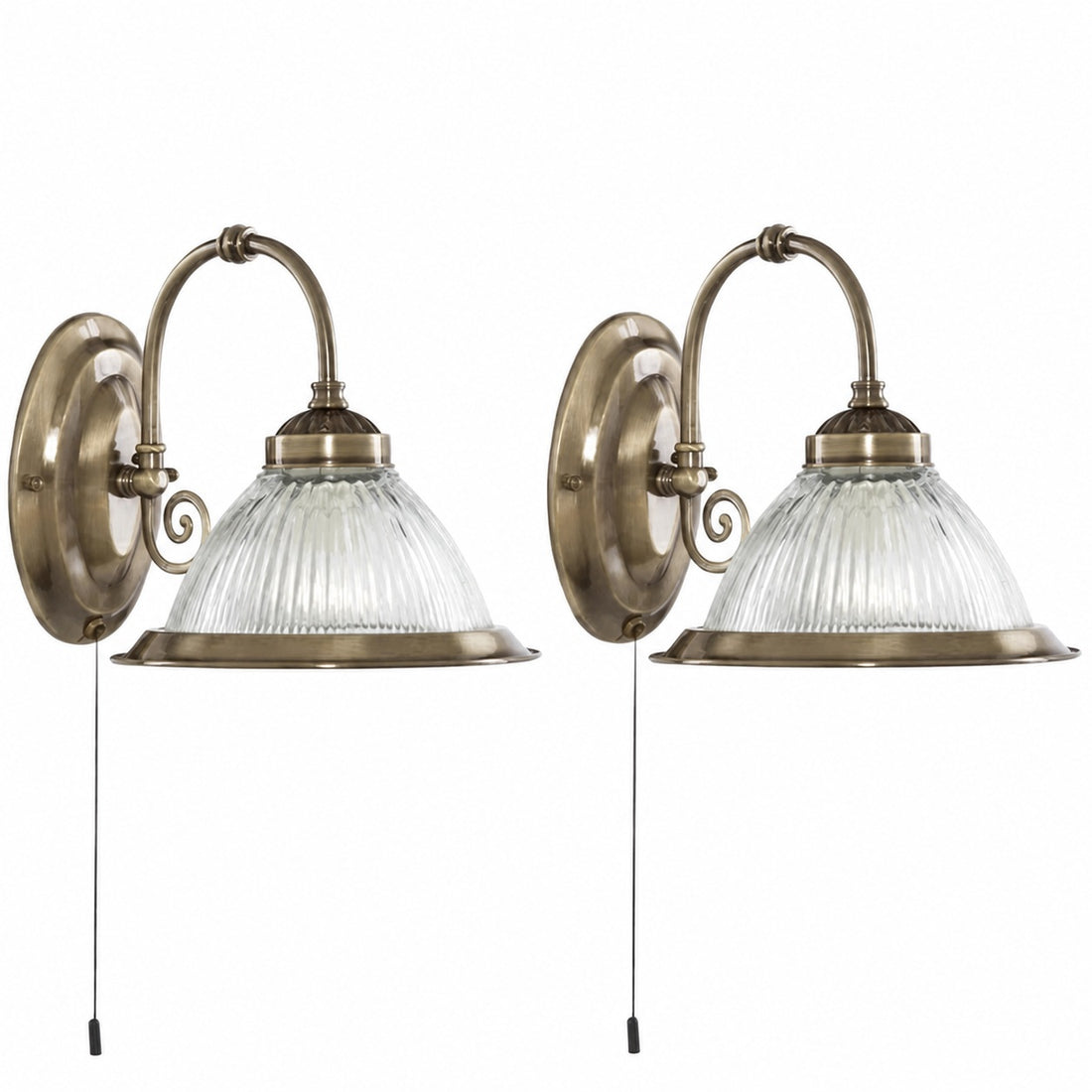 TF Vintora Ribbed Glass Wall Lamp - Industrial Bell Shape for Diner and Hallway