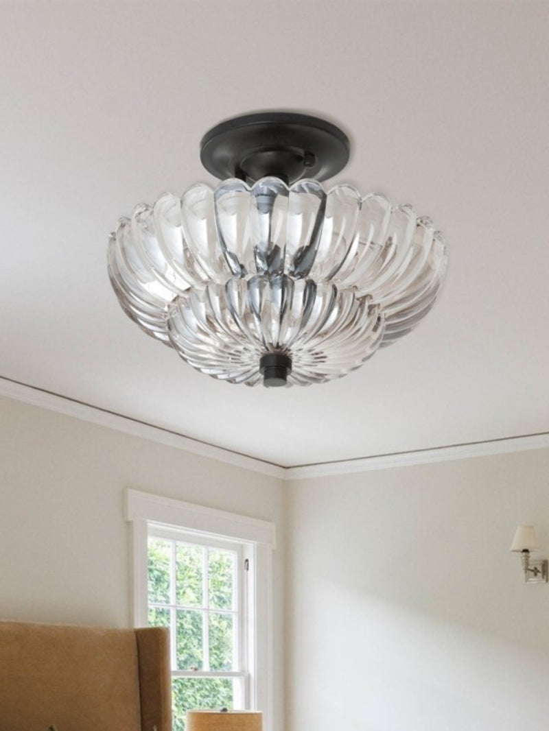 Vintage Glass Double Layer Floral Ceiling Lamp
