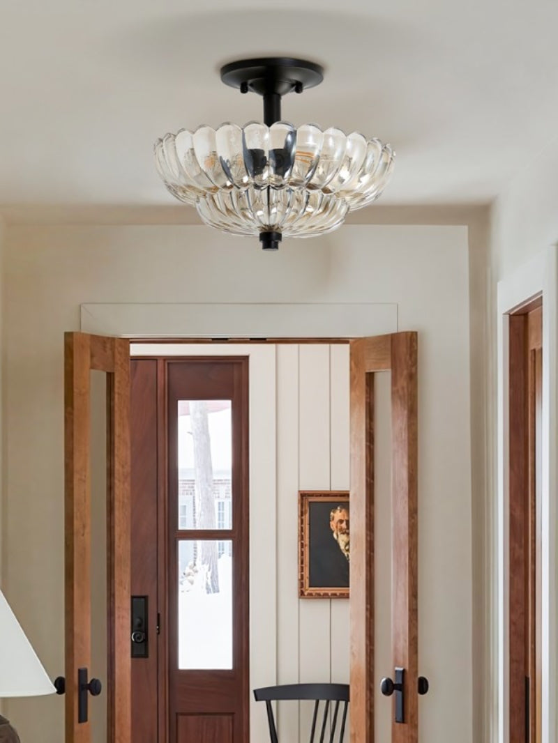 Vintage Glass Double Layer Floral Ceiling Lamp