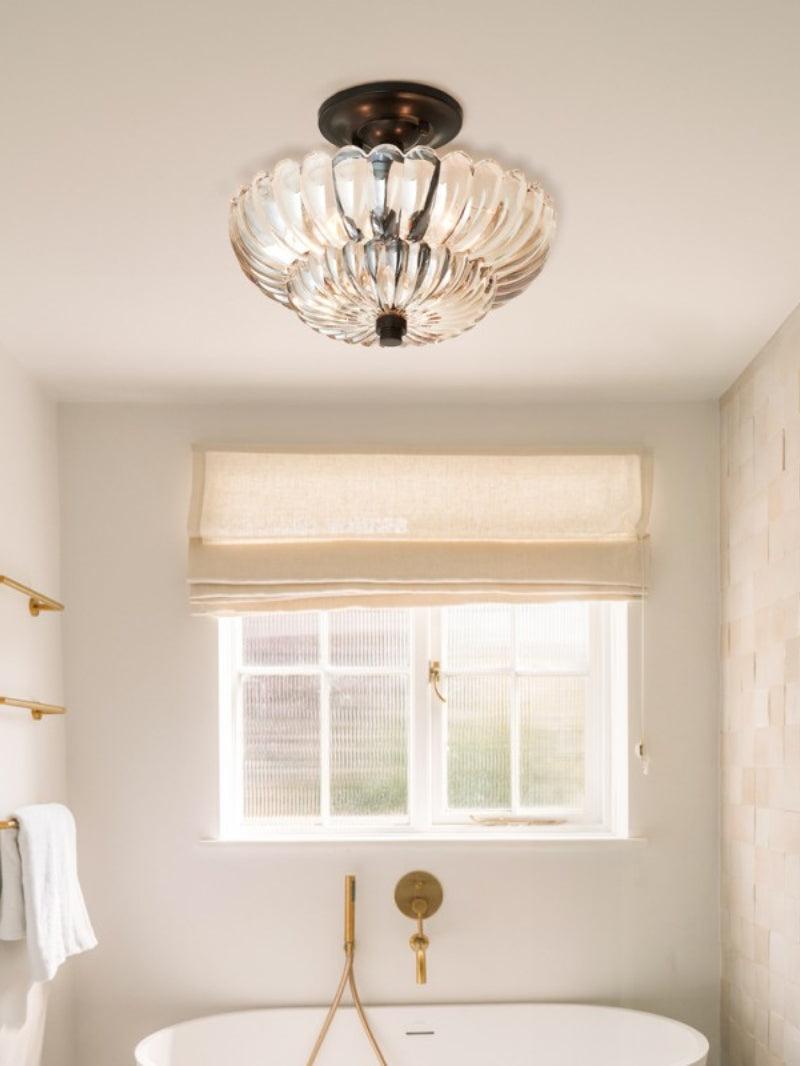 Vintage Glass Double Layer Floral Ceiling Lamp